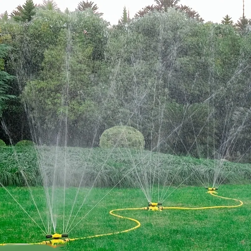 6-Piece Lawn Sprinkler Set, Yard Sprinkler, Automatic Watering System, 360° Rotating Garden Irrigation, Adjustable Arm, Plastic Material, Multi-Angle Rotation, Water Sprinklers, Watering For Garden