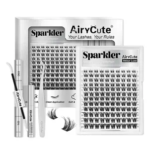 Sparkler | AIRYCUTE Velour Luxe Collection False Lashes - Squirrel Lashes | DD Curl, Soft Wispy Lightweight Cosmetic Lashes for Everyday Wear, Beginner-Friendly Clean Girl DIY Clusters #SummerVibes