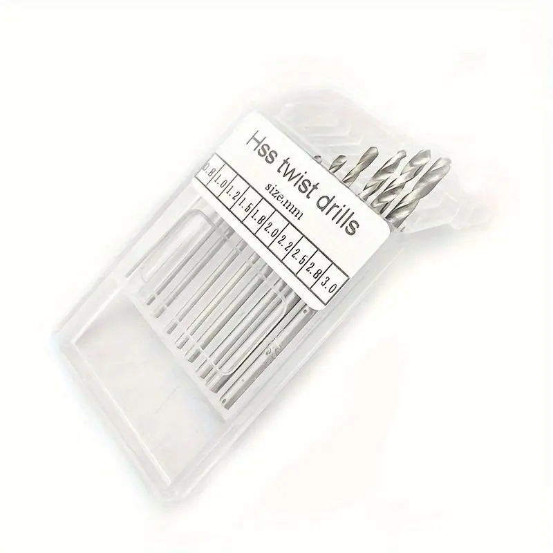 10pcs High-speed Steel Drill Bit Set 0.8-3.0mm Drilling Hole Twist Drill Spiral Drill Bit DIY Small Drill Bit