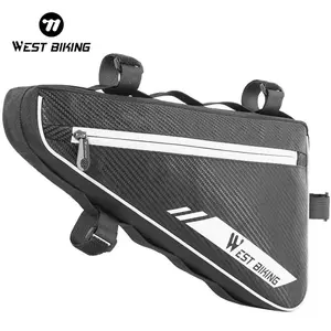 WEST BIKING Reflective Triangle Bag Side Pockets Twill Toxturo Tube Bag Cycling Frame Bag Bicycle Accessories