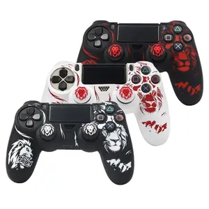 Silicone Case for PS4 Controller Protective Cover with 2 Thumb Grips Anti-Scratch Shockproof Gamepad Skin for PS4 Game Joystick