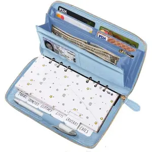 Envelope Wallet Azure All in One Budget System with 12x Tabbed  Envelopes, 12x Monthly Budget Cards,1x Yearly budget planner sheet Complete  Organizer Set for