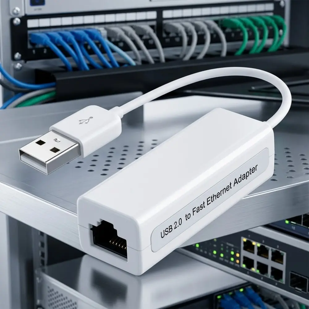 Plug and Play USB to Ethernet Adapter, No Driver Needed, Portable RJ45 LAN Network Extension Card for Stable Wired Internet Connection in Dorm Office Classroom, Universal Sleek Design.