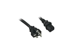 Nippon Labs 14 AWG AC Power Cord NEMA 5-20P To C13, SJT, 15A/125V, NEMA 5-20P to IEC-60320-C13, Black 8ft. Power Cable