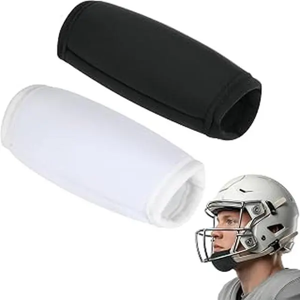 Football Helmet Chin Strap Pad Cover, 2 Pcs Chin Shield Cushion Chin Strap Protector Padding, Universal Fit Adult & Youth Helmets for Football Lacrosse Ice Hockey, Breathable & Reusable