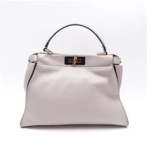 Pre-owned FENDI calfskin Shoulder Bags Peekaboo ISEEU Gray Shoulder Bag T ZY0000259029
