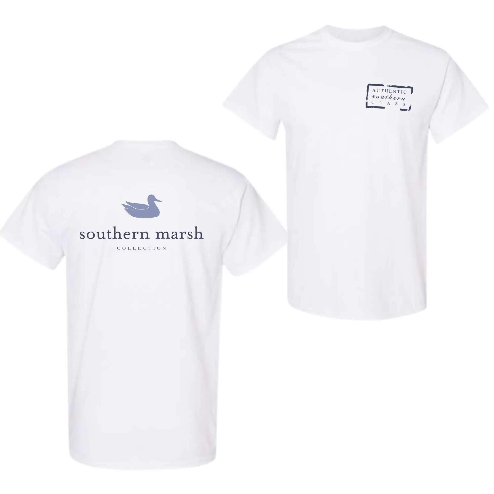 Southern Marsh Duck Logo Printed Unisex Cotton Comfort-Fit Short-Sleeve Crew Neck Classic Sports Top - Menswear Heritage Graphic Tee, Outdoor Wear, Minimalist Casual Streetwear Clothes