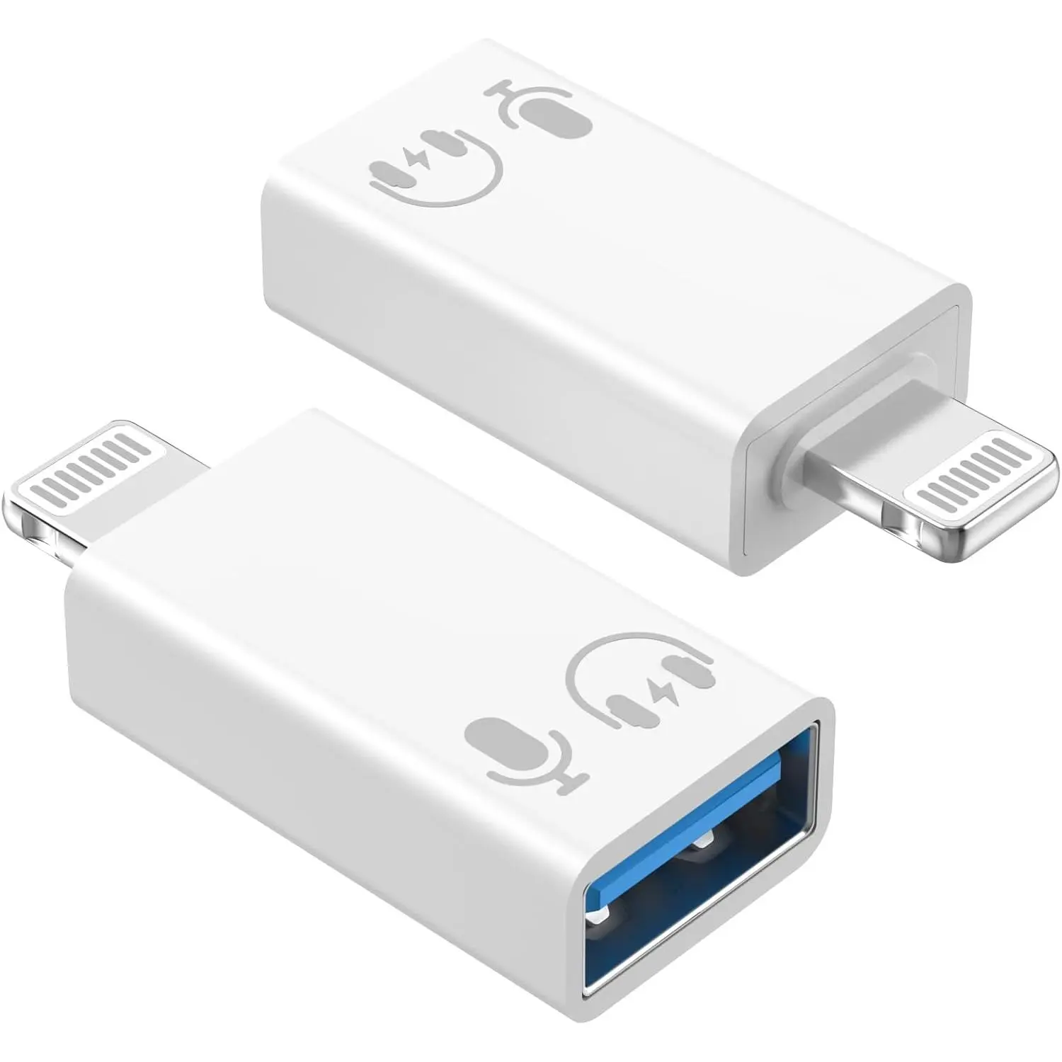 Lightning Male to USB Female Adapter OTG Data Sync Cable Compatible with Apple iPhone 14 13 11 12 Pro Max Mini XR X XS 8 7 6 Plus for iPad,Camera,Mouse,Keyboard,Hub,Midi Port Adapter Connector Mic
