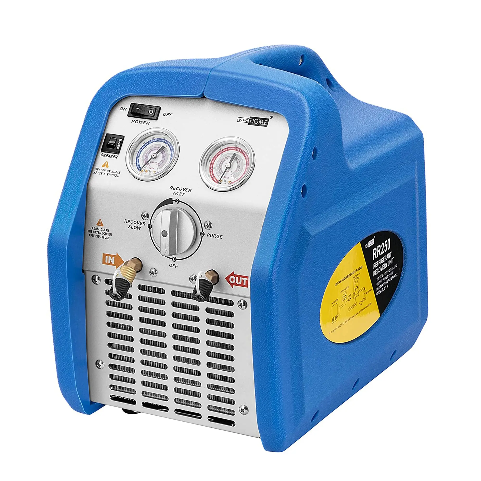 VIVOHOME 110-120V AC 60Hz 3/4HP Single Cylinder Portable Refrigerant Recovery Machine Air Conditioning