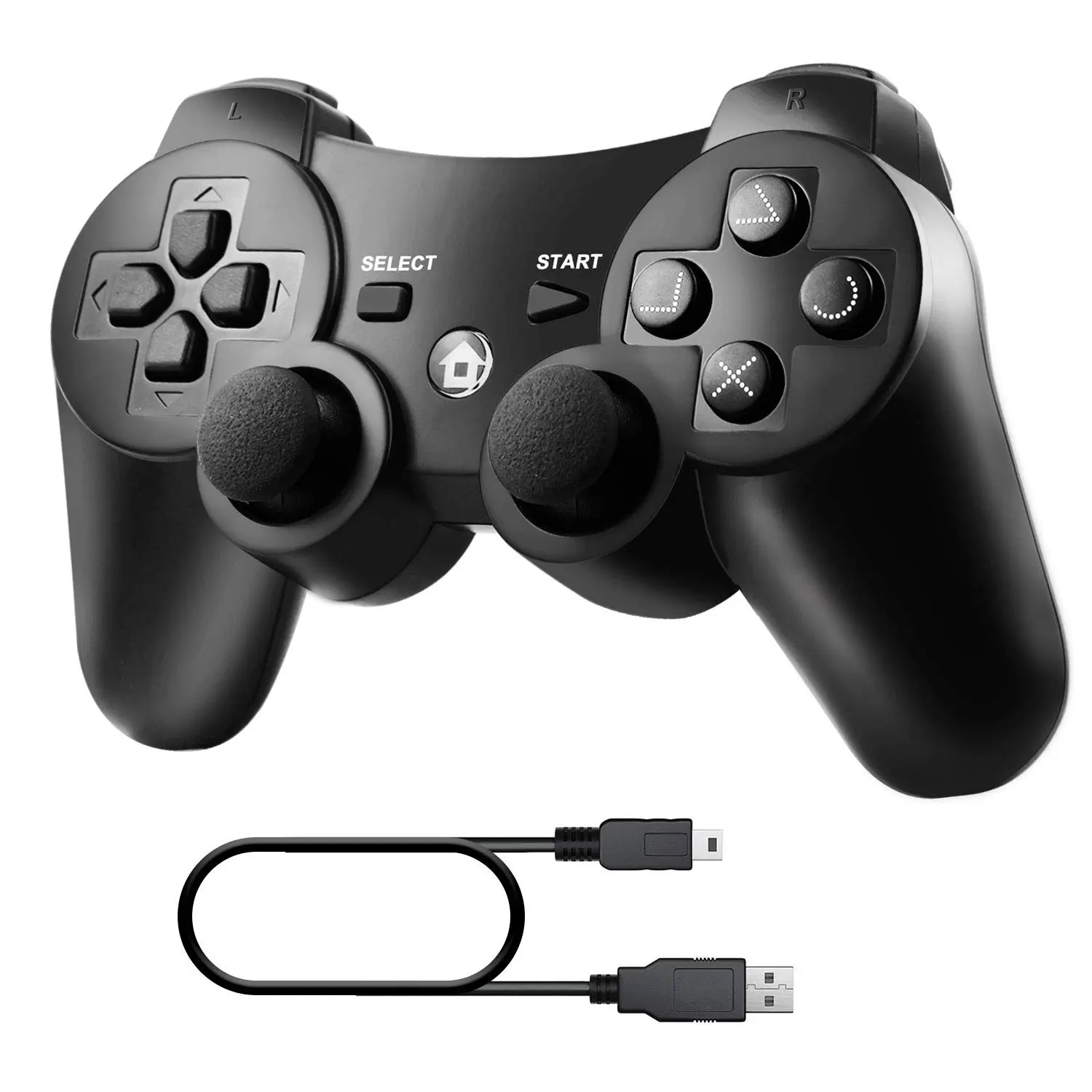 Controller for PS-3,   Controller Gamepad Joystick, Double Vibrating Controller for Play_station 3 with Charger  Cord Thump Grips