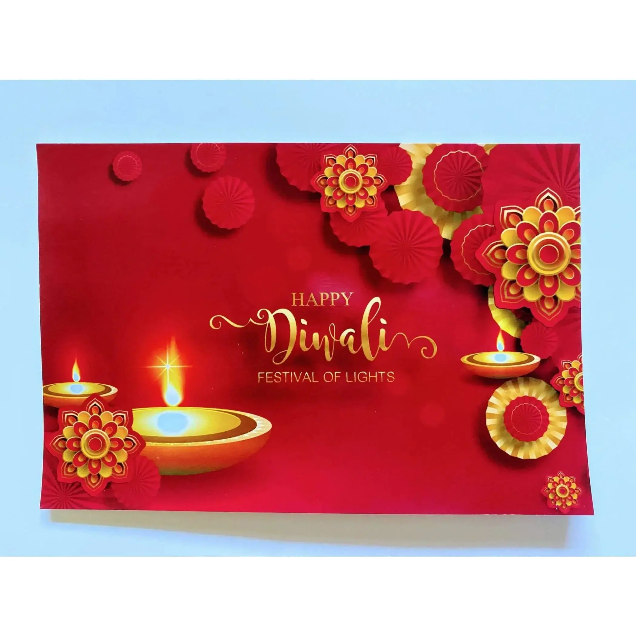 LoveNspire Diwali Greeting Cards Design Set, Single Panel with Cultural Motifs, Festive Gifting for Diwali Celebration, Warm Heartfelt Messages, Elegant Festive Accessory for Car Interior Decoration, Wishing Medium