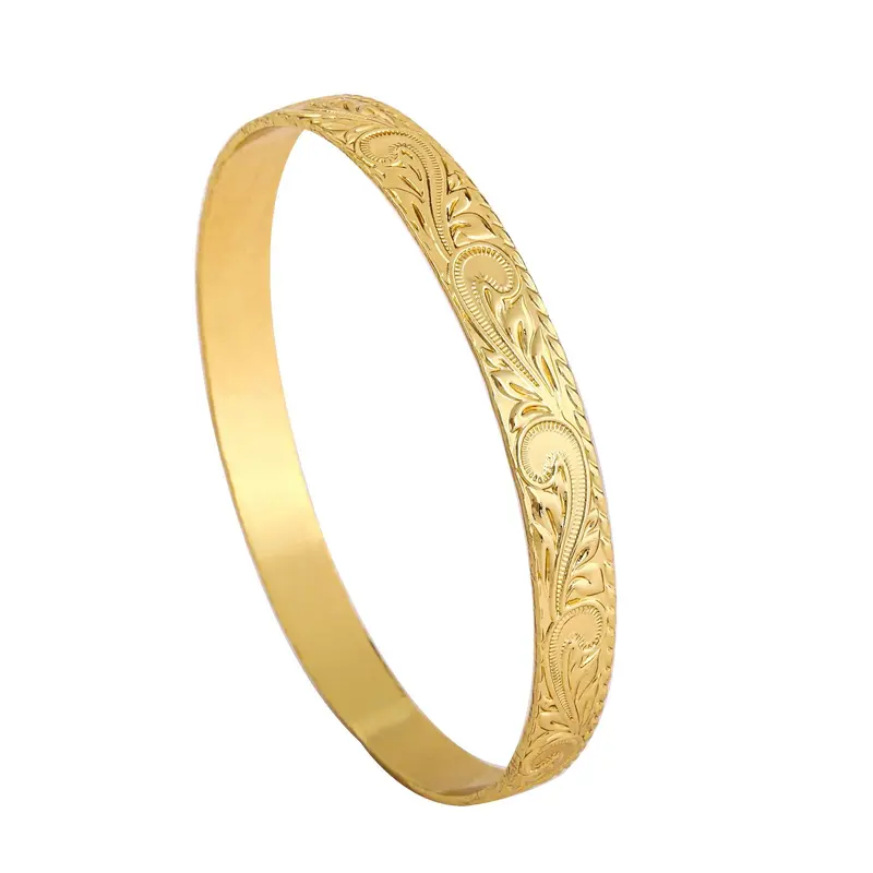 modmints Gold-Plated Traditional Hawaiian Heirloom-Style 10mm Round/Oval Leaf Fashionable Bracelet for Women Adults, Artificial Gemstone Wrist Jewelry Accessory with Hawaiian Heritage Charm for Everyday Wear