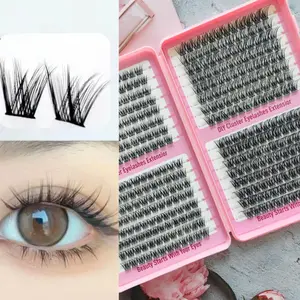 Naturally Fluffy Glue-on False Eyelashes, D Curl, 384 Cluster Segmented Style Thickness: 0.07mm, Length: 10–16mm Ideal for daily commuting, no-makeup makeup look, beginner-friendly