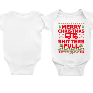 "Shitter’s Full" Holiday Bodysuit. Funny RV Christmas Movie Apparel. Cute Xmas Gift for Newborns. Festive Seasonal Wear.