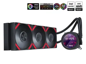 SAMA Q70 Black CPU Liquid Cooler, 360MM Liquid Water AIO CPU Cooler with 2.8" LCD Display, Magnetic Detachable, XT120 Modular Fans LCP Blade, Bonus Stands, 115X, 2011, 1200, 1700, AM4, AM5 AIO Cooler