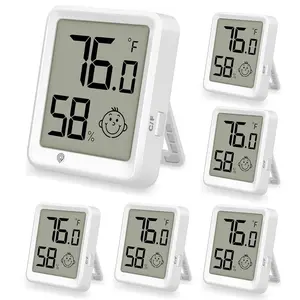 6 Pack Mini Digital Hygrometer Gauge Indoor Thermometer - LCD  Temperature with Comfort Index,Outdoor Humidity Meter for  House Office Garden and Cellar