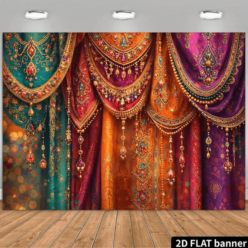 Retro Bohemian Backdrop Paisley Floral Theme Tapestry Wall Hanging Photography Background for Wedding Celebration Festival Party Bedroom Decor Supplies