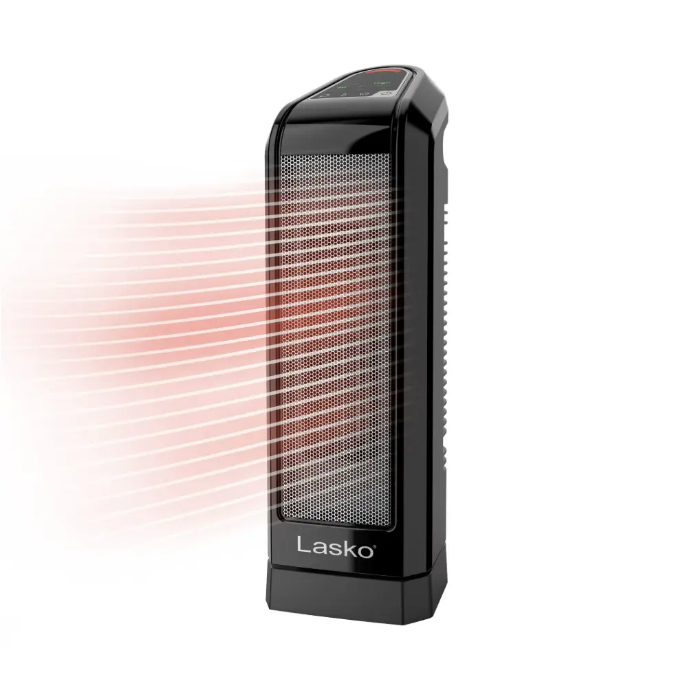 Lasko 16" 1500W 2 Speed Oscillating Ceramic Tower Space Heater, Black, CT16558