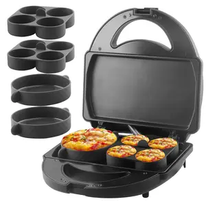 Sous Vide Style Egg Bite Maker Machine With 4 Silicone Molds  Grilled Cheese Mini Griddle Ideal For Breakfast Sandwiches Snacks Desserts 8 Bites & 2 Large