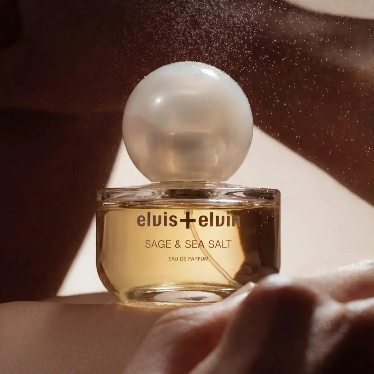 elvis+elvin | Sage & Sea Salt | Eau de Parfum | Organic Sugar Cane Alcohol, Vegan, Cruelty-Free, Italian Glass Bottle, Steam Mist Sprayer 