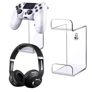 Game Controller Headset Headphone Holder Wall Mount Stand Universal Fit For PS5 Xbox Switch Acrylic Transparent Gaming Accessories