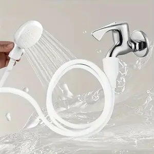 Multi-Functional Handheld Pet Shower Head Faucet Shampooer, Compact Durable Portable Space-Saving Design, Tool-Free Easy Installation, Stylish Bathroom Gadget for Indoor-Outdoor Convenient Cleaning