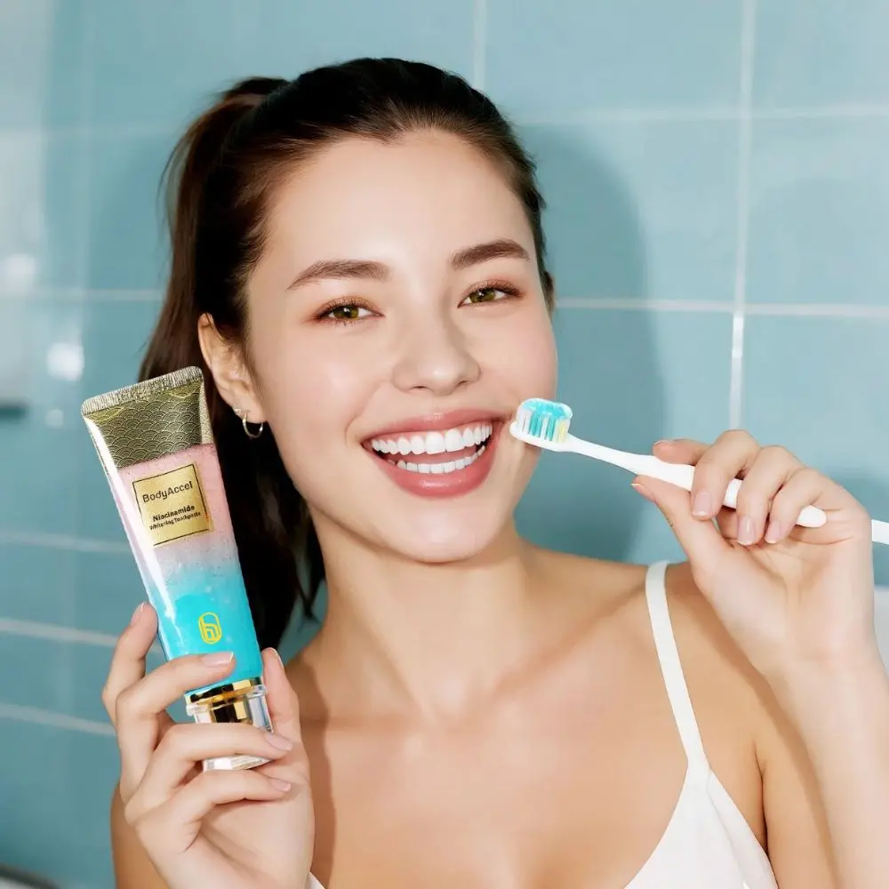 BodyAccel Triple Whitening Niacinamide Toothpaste - Springtok Mint Flavor for Fresh Breath, Daily Oral Care for Gum Health
