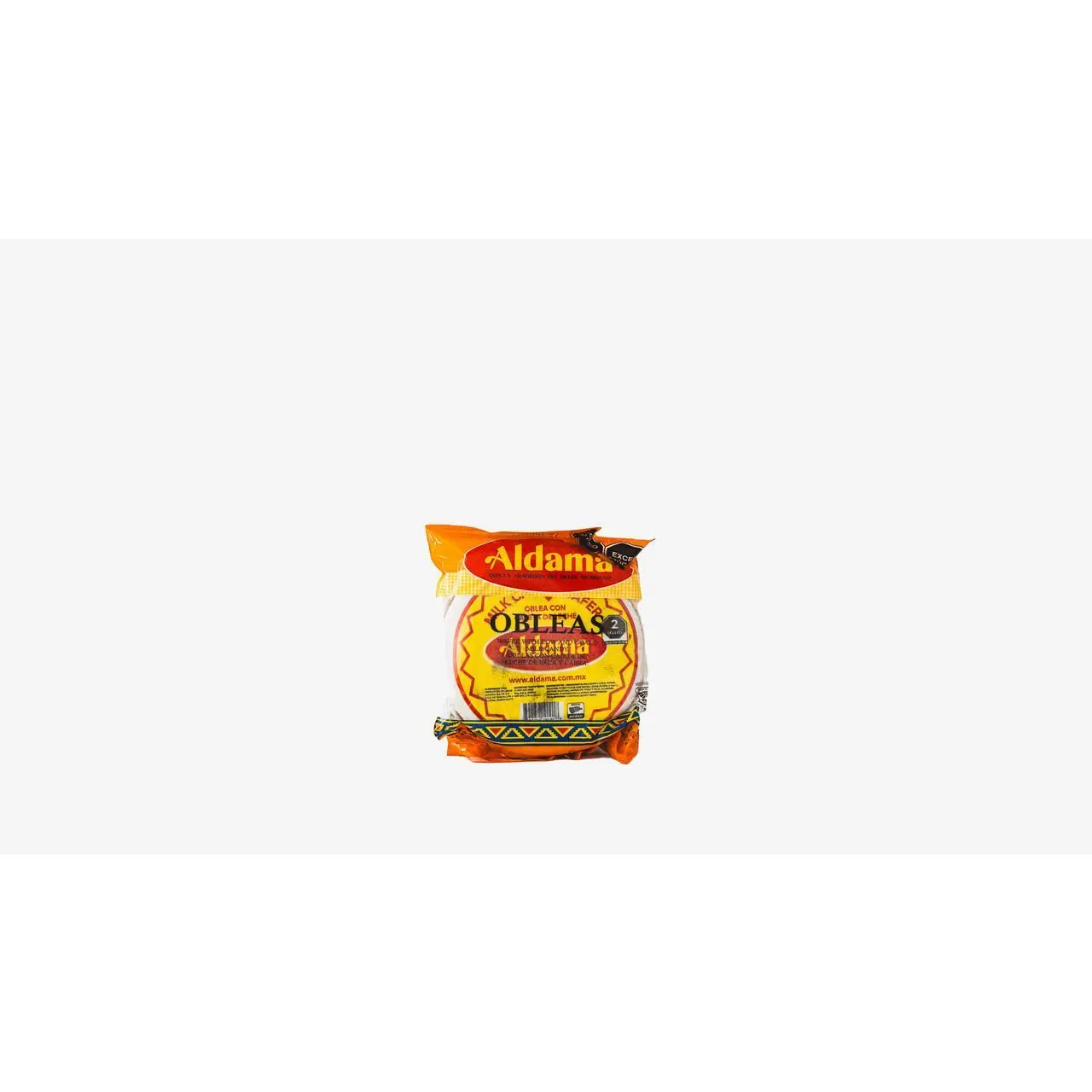 Aldama Oblea con Cajeta Grande - Light Crispy Wafers with Creamy Cajeta Filling Traditional Mexican Milk Caramel Snack