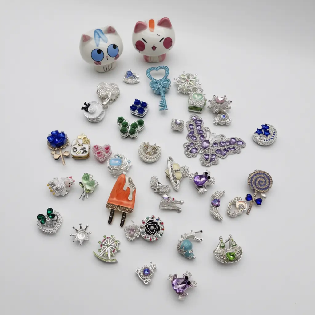 A6 DIY Alloy Charm Accessories, Sparkling Pendants for DIY Pens, Bag Chains & Decorations [DiyLiveRoom-1]