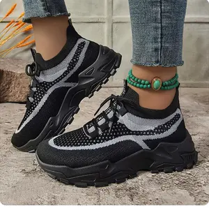 Trendy Chunky Sneakers for Women | Sock-Slip On Design | Comfy Platform Walking Shoes