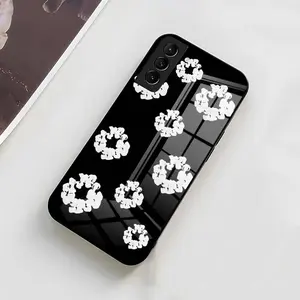 Luxury D-Denim T-Tears Phone Case for Samsung S26 S25 S24 FE S23 S22 S21 plus S20 Ultra Note20Ultra Black Glass Cover