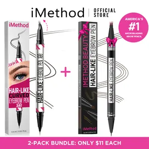 IMethod Best-Sellers Trending -Curved Eyebrow Pen - Microblading Brow Pencil, Micro-Fork-Tip Applicator & Eyebrow Pencil Magical 2-in-1 Dual-Ended Eye Brow Pencils for Women with 4-Fork-Tip & Precise Brush-Tip Makeup Blonde
