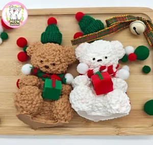 MEOWSquish handmade Christmas gift teddy bear squishy toys Soft Comfortable Food-grade Silicone Stress Relief Adorable Design Exquisite Packaging Lightweight Portable Fun Versatile Decoration
