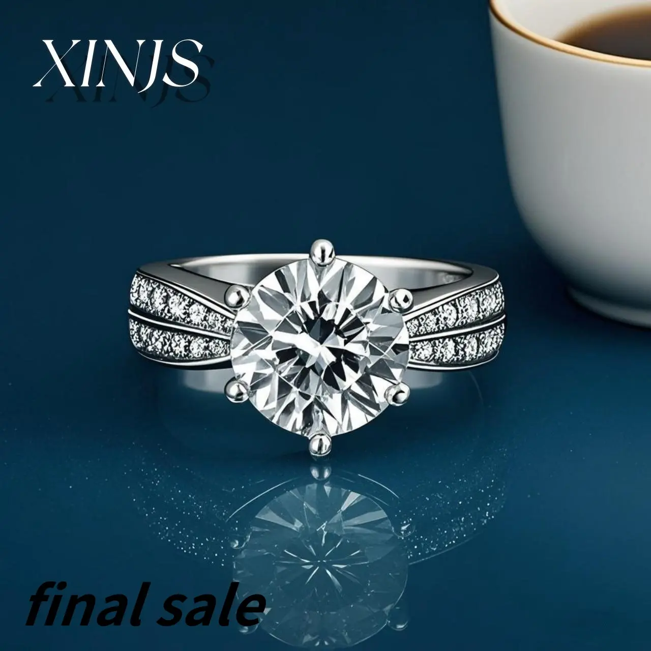 Women's Star Queen 2-Carat Cubic Zirconia Double Row Open Ring - Nickel-Free, 20G, Geometric Adjustable, Elegant Everyday Ring, Jewelry Stack, Affordable Eco-Friendly Costume Jewelry, Auspicious Packaging, Meaningful Gifts for Wedding Anniversary, Rings F