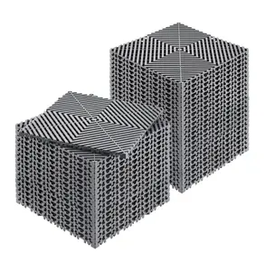 Interlocking Drainage Mat 12'x12', 40pcs Garage Floor Tiles, Non-Slip PP Drainage Mats for Kitchen, Garden, Outdoor - Gray Light Gray 40 pcs