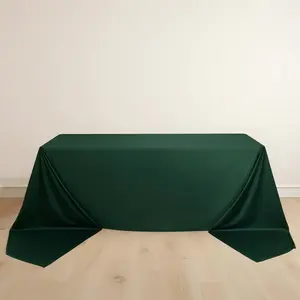 Scuba Rectangular Tablecloth 90"x156" Hunter Emerald Green - Seamless & Wrinkle Free Table Cover