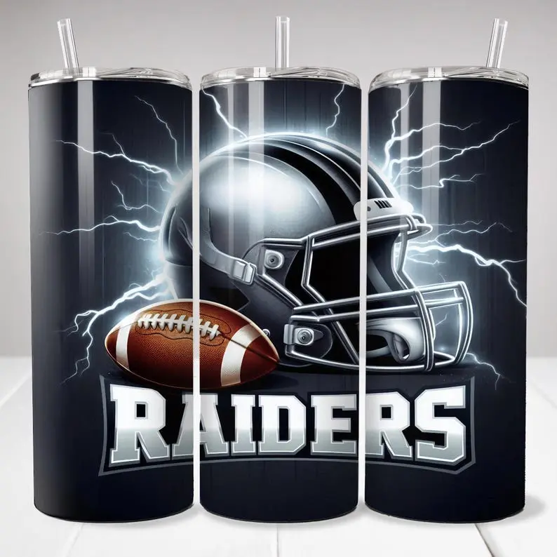 Raiiders 20oz Skinny Tumbler Wrap, Sport 20oz Tumbler , Mascot Sublimation Tumbler
