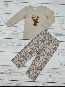 Deer Applique’ Camouflage Pants Set