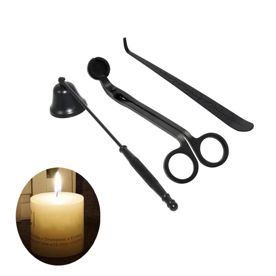 Candle Tools Set, 3 Counts/set Stainless Steel Candle Cover Tools Kit, Candle Wick Trimmer, Candle Wick Dipper, Candle Wick Snuffer for Indoor & Outdoor, Halloween, Home Accessories