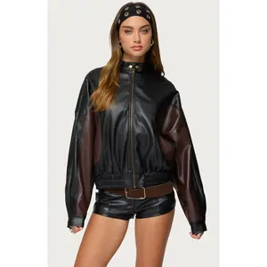 Edikted Women's Lavena Contrast Faux Leather Jacket