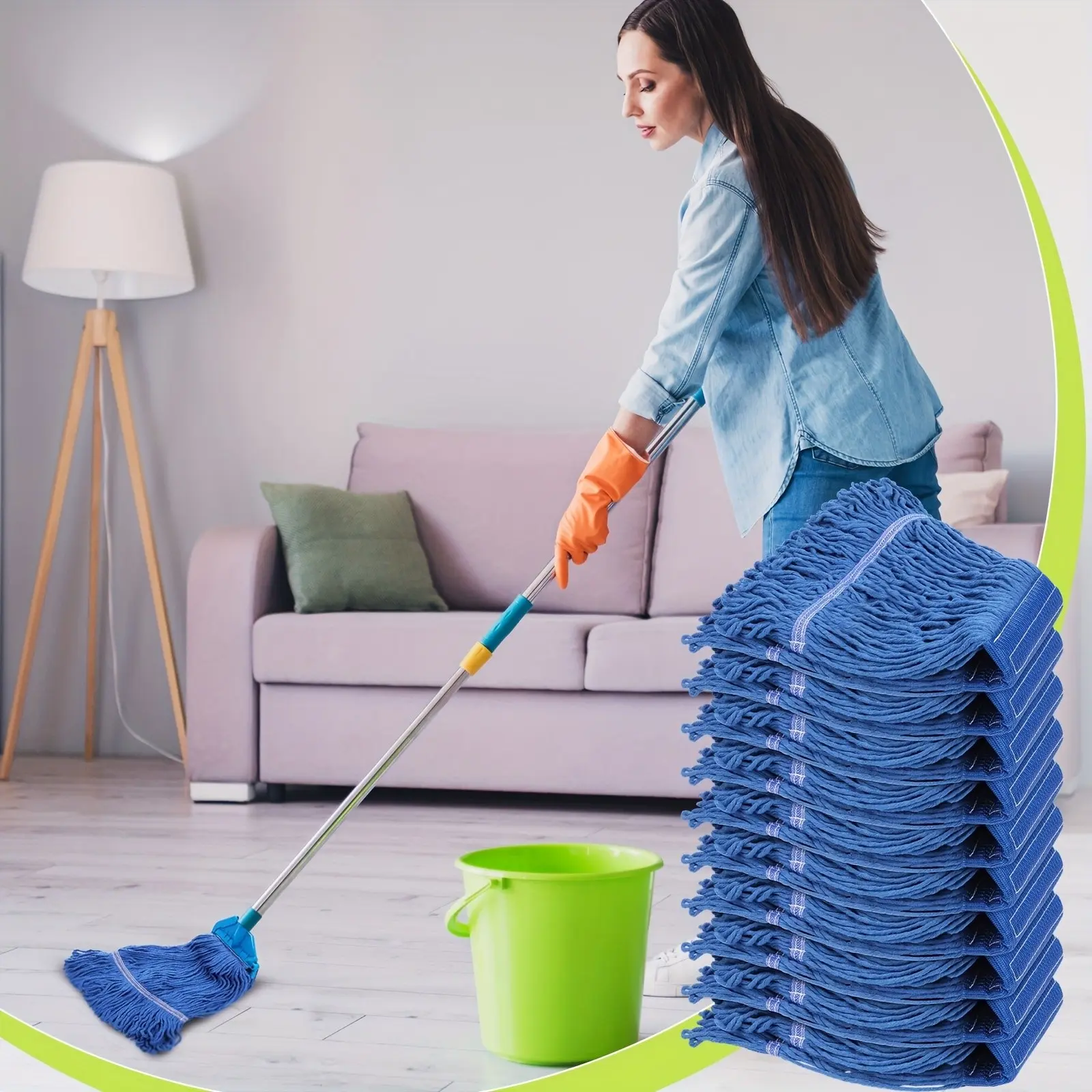 Bulk Replacement Mop Heads for Commercial Use, 20 Heavy-Duty Wet Mop Refills Suitable for Both for home And Industrial Cleaning