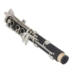 Mbat Bb Clarinet Resonator Tube, 17-Key Ring & 6-Key Design, Silver Color Keys, Includes Cloth Case & Standard Accessories