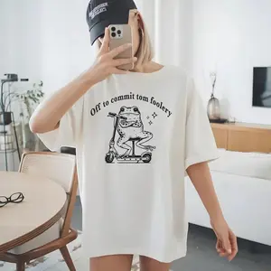Comfort Colors Vintage Off To Commit Tom Foolery Frog T-shirt, Funny Weirdcore Sayings T-shirt, Sarcastic, Funny Frog Witch Meme T-shirt, Gift For Her - TrendWear USA