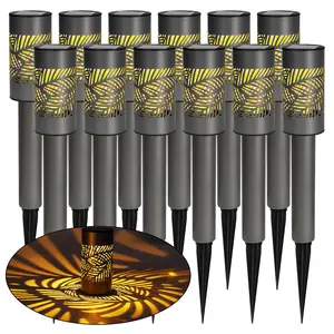 Solar Pathway Lights Outdoor, 12 Pack LED Warm White Waterproof Solar Powered Landscape Lights for Walkway Driveway Lawn Patio Yard Garden