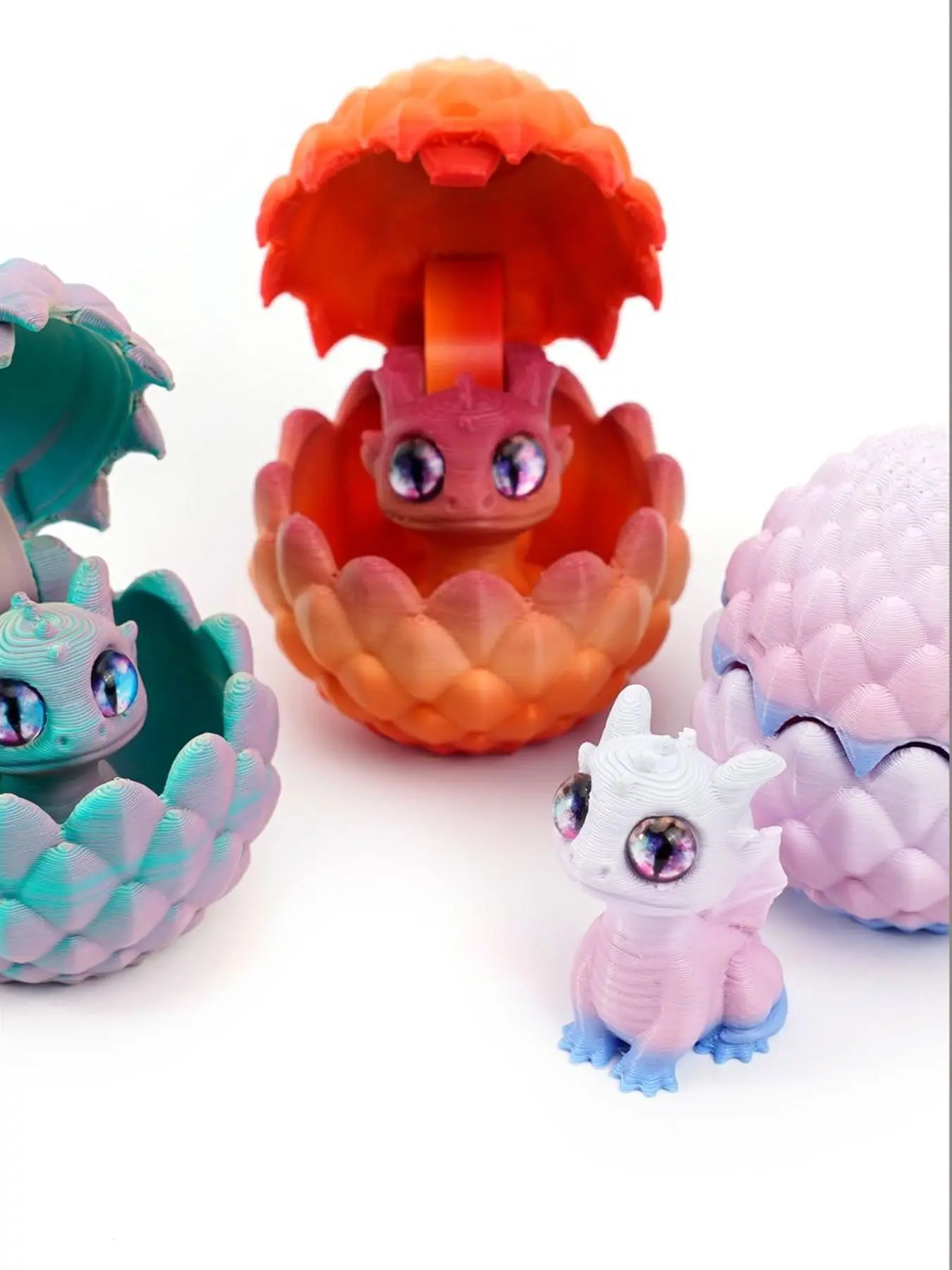 1pc 3D Printed Open and Close Dragon Egg Set, Mixed Colour PLA Material,Cute Dragon Figurine Gift,Desktop Collectible Model Decoration, Decorative, Birthday Gift for Teenagers and Adults 13+,Cute Desktop Ornaments