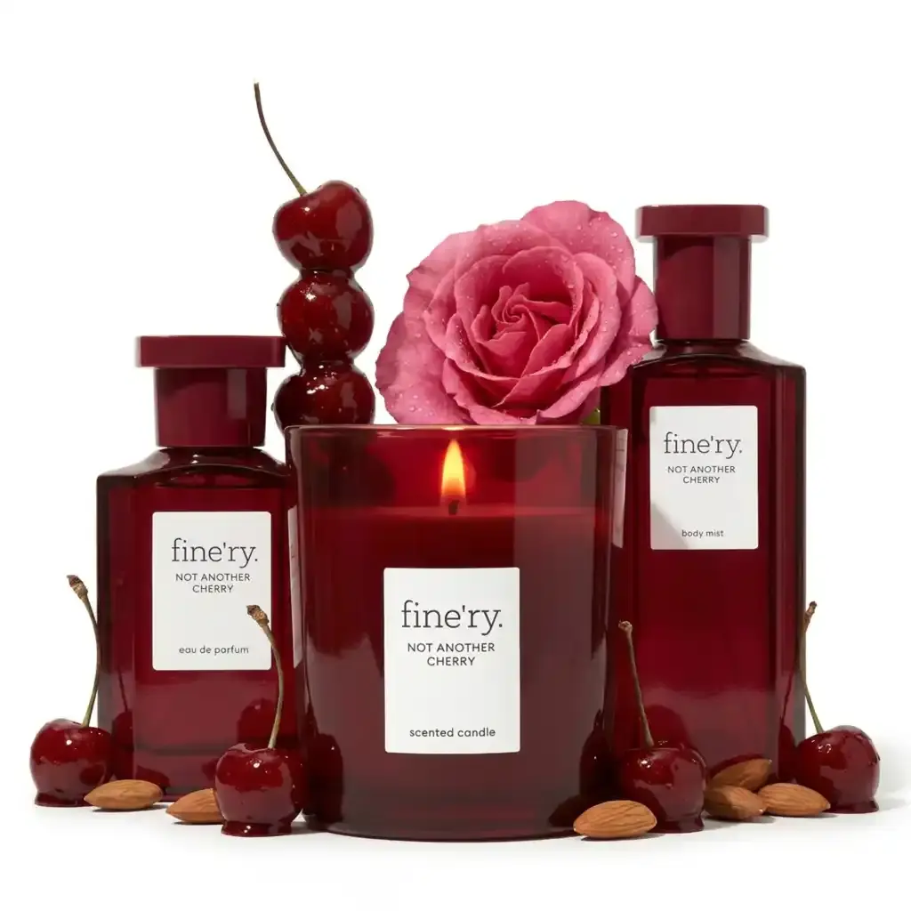 fine'ry Not Another Cherry 3-Piece Fragrance Discovery Set, A Bold Fruity Signature Scent with Wild Cherry & Almond Amaretto, Cool Women Gifts, Gifts For Girlfriend, Gift Sets For Women