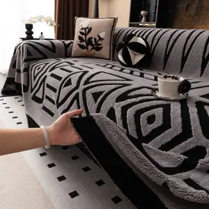 1pc Sofa Cover Fleece-lined Sofa Cover, Soft and Comfortable Sofa Protector and Throw, Pet Friendly, Machine Washable, Suitable for Living Room, Bedroom, Hotel omitory, Home Decor Sofa Cover