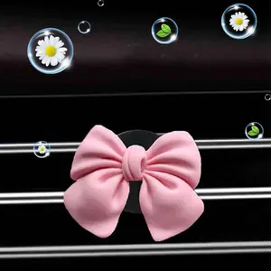 Creative Bowknot Shaped Car Air Freshener Car Fragrance Ornament, 1 Set Car Air Outlet Decoration, Car Interior Decoration Accessories for Women & Girls, Car Accessory