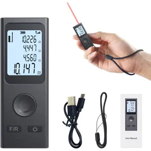 Mini Laser Distance Meter 131Ft USB Charging LCD Backlight Laser Measurement Tool with Pythagorean Mode, Distance, Area and Volume Measurement(LT-40P)