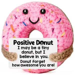 Mini Hand Knitted Donut Plush Toy, Super Soft Cozy Stress Relief Buddy, Cute Keychain Bag Pendant Backpack Charm, Desk Car Home Decor Aesthetic, Sweet Gift For Birthday Valentines Mothers Day Teachers Graduation, Unique Handmade Stuffed Animal Collectible